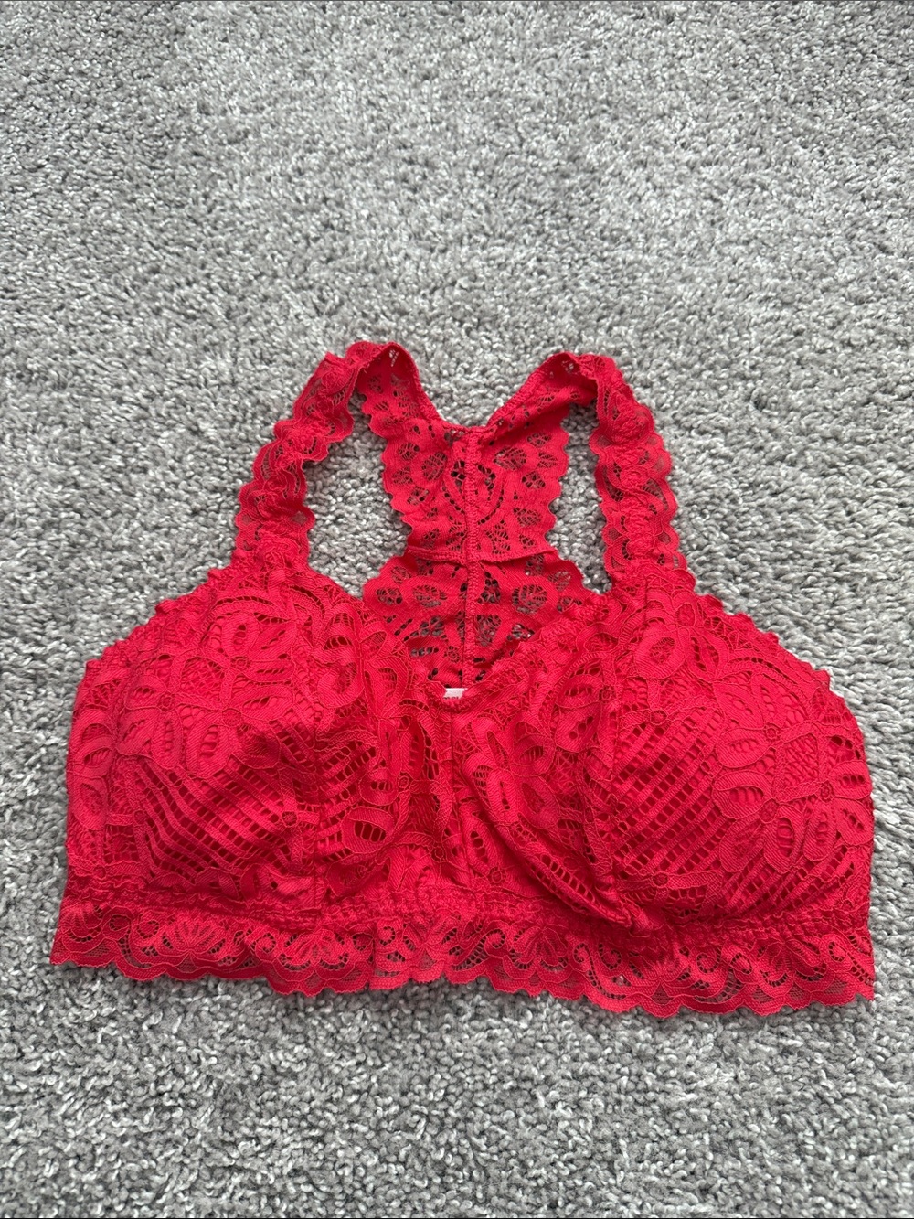 Maurices Bright Red Lace Racerback Bralette